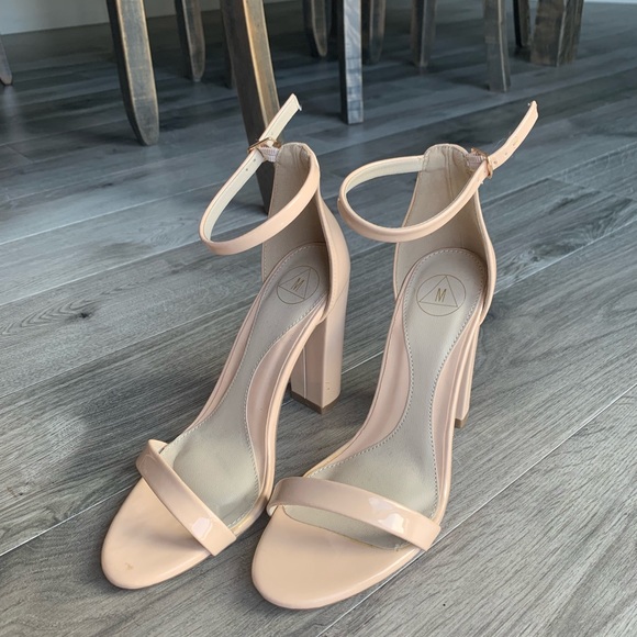 Missguided Nude Ankle Strap Heels Size 9
